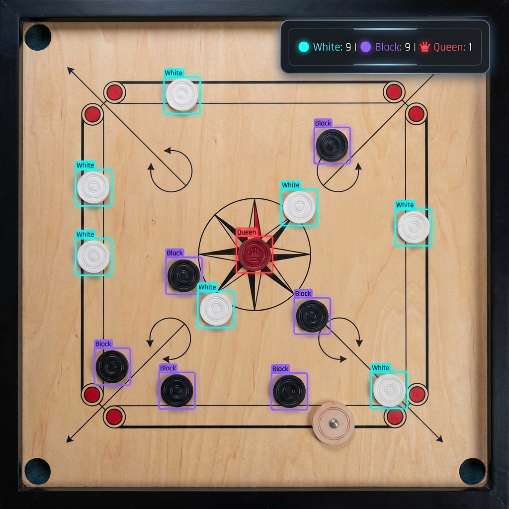 Carrom Pawns Recogniser Overlay